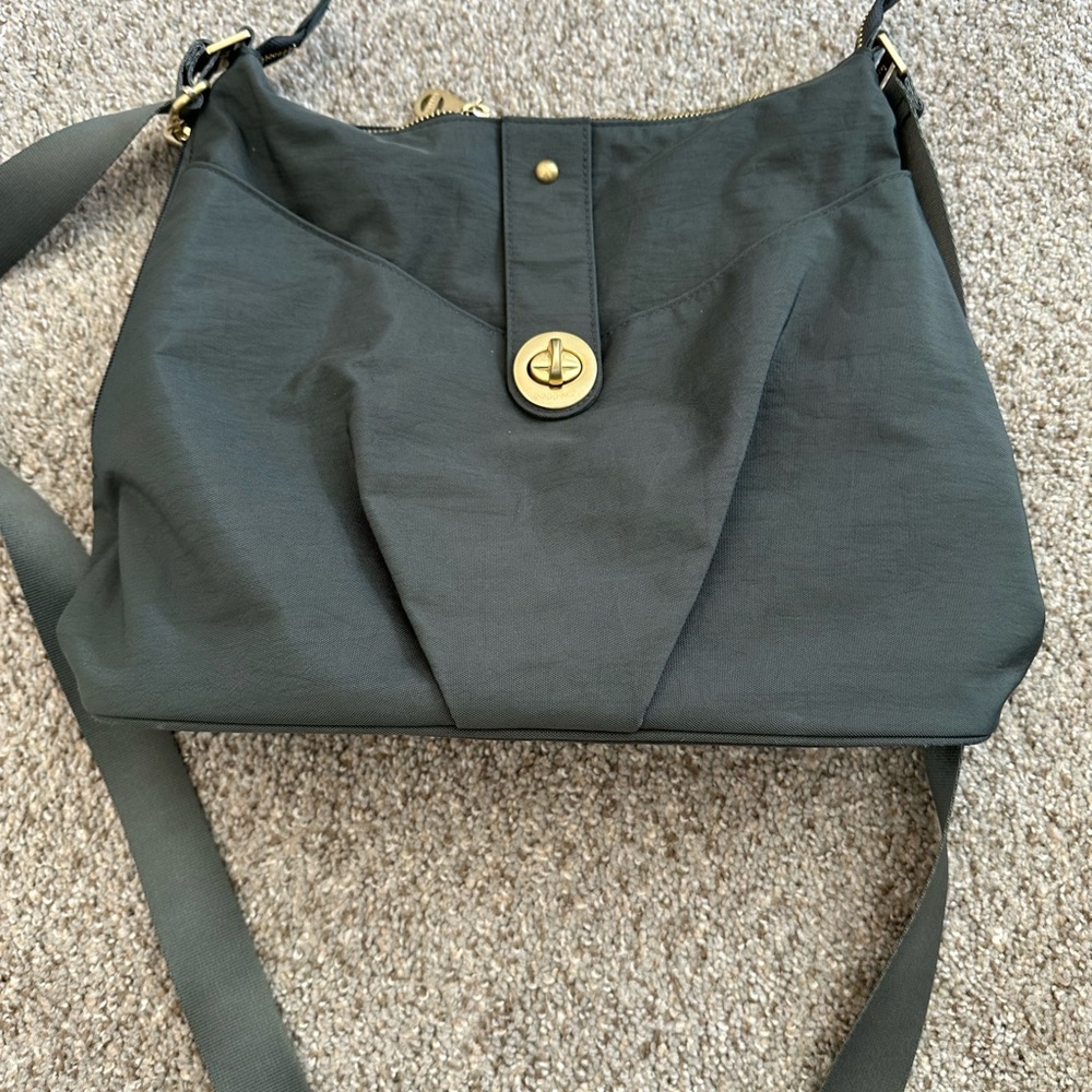 Baggallini Charcoal Shoulder Bag with Gold Details